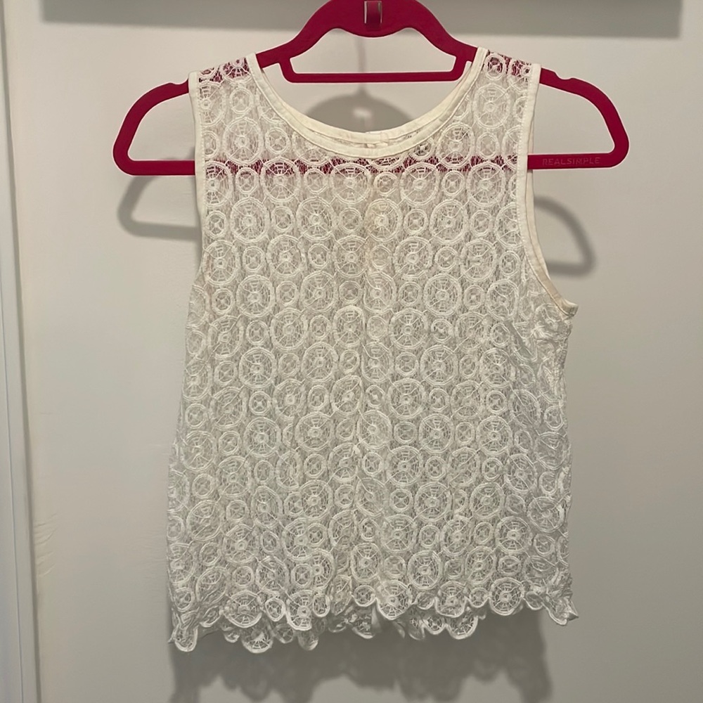 Madewell Hi-Line Brand Lace Scallop Top